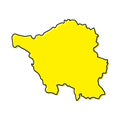 Simple outline map of Saarland is a state of Germany.