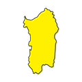 Simple outline map of Sardinia is a region of Italy