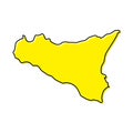 Simple outline map of Sicily is a region of Italy