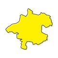 Simple outline map of Upper Austria is a state of Austria Royalty Free Stock Photo