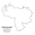 Simple outline map of Venezuela, in sketch line style