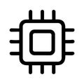 Simple Outline Microchip Technology Circuit Board Processor Component Icon Royalty Free Stock Photo