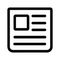 Simple Outline Newspaper Information Page Data Minimalist Icon Design Royalty Free Stock Photo