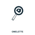 Simple outline Omelette icon. Pixel perfect linear element. Omelette icon outline style for using in mobile app, web UI Royalty Free Stock Photo