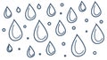 Simple Outline Raindrops Falling Refreshing Weather Graphic, vector design Generative AI Royalty Free Stock Photo
