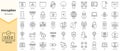 Simple Outline Set of Encryption icons. Linear style icons pack. Vector illustration