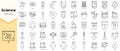 Simple Outline Set of Science icons. Linear style icons pack. Vector illustration Royalty Free Stock Photo