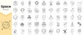 Simple Outline Set of Space icons. Linear style icons pack. Vector illustration Royalty Free Stock Photo