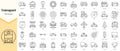 Simple Outline Set of Transport icons. Linear style icons pack. Vector illustration Royalty Free Stock Photo
