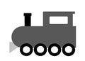 A simple outline shape of a classic vintage steam train head vehicle white backdrop Royalty Free Stock Photo