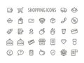 Outline Shopping Icons Set Vector Illustration