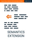 Simple Outline Vector of Text Semantics Extension Icon for UI and UX
