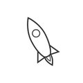Simple outlined rocket illustration