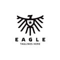 Simple outlines Eagle Star logo concept