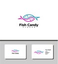 Simple and outstanding logo of fish and candy