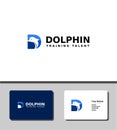 dolphin icon logo temple design