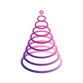 Simple oval violet christmas tree