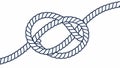 Simple Overhand Knot Illustration, Basic Rope Tying, vector design Generative AI Royalty Free Stock Photo