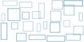 Simple Overlapping Rectangular Frames of Various Sizes, Colored in Blue - Geometric Shapes Pattern, Texture