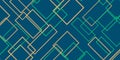 Simple Overlapping Rectangular Frames of Various Sizes, Colored in Green, Brown and Blue - Geometric Shapes Pattern