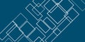 Simple Overlapping Rectangular Frames of Various Sizes, Colored in Shades of White and Blue - Geometric Shapes Pattern