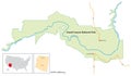 Simple overview map of Grand Canyon National Park, Arizona, USA