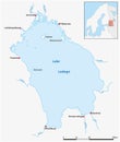 Simple overview map of Lake Ladoga, Karelia, Russia