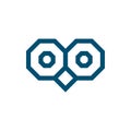 Simple Owl logo, Hexagon, polygonal, modern, wise, trustworthy