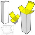 Simple Packaging Box Internal measurement 3.4x3.4x16cm and Die-cut Pattern.