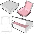 Simple Packaging Box. Special Box Design for Cakes and Pastries Internal measurement 15x 15 + 5 cm and Die-cut Pattern.