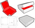 Simple Packaging Box. Special Box Design for Cakes and Pastries Internal measurement 15x 15 + 5 cm and Die-cut Pattern.