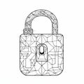 Simple Padlock Icon on White Background for Security Designs. Royalty Free Stock Photo