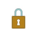 Simple Padlock Vector Outline Icon Illustration Royalty Free Stock Photo