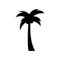 Simple palm tree black vector icon