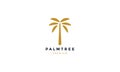 Simple palm tree gold logo vector icon illustration design