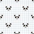 Simple panda face pattern on white background