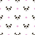Simple panda face pattern on white background