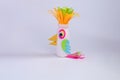 Simple parrot craft for kids, colorful creative bird