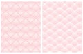 Simple Pastel Color Abstract Rosette Seamless Vector Patterns.