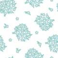 Simple pastel-colored blue flower seamless pattern flat style vector illustration, symbol of spring Royalty Free Stock Photo