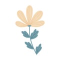 Simple pastel-colored flower in flat style vector illustration Royalty Free Stock Photo