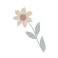 Simple pastel-colored flower in flat style vector illustration, symbol of spring, cozy home, spring Easter holidays celebration de