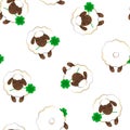 Simple pattern with the image of a sheep. Seamless background. vector.