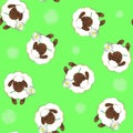 Simple pattern with the image of a sheep. Seamless background. vector Isolated background