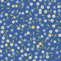 Abstract seamless pattern of small colorful flowers