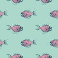 Simple Pattern with Pink Fishes