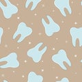 A simple pattern with a tooth. Seamless background. Vector. Royalty Free Stock Photo