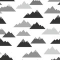 Simple pattern with various shades of gray triangular mountain shapes on a white Royalty Free Stock Photo