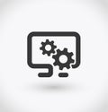 Simple PC upgrade icon on white background. Simple PC upgrade vector. EPS10.