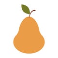 Simple pear in flat design, fruit icon